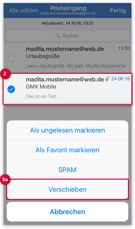 E-Mail verschieben