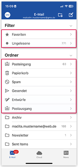 Systemordner aufrufen