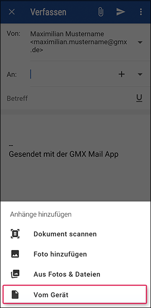 Dateianhang hinzufügen