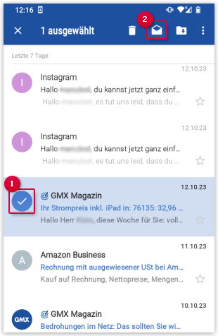 Mail als gelesen markieren