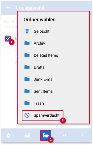 Mail als Spam markieren