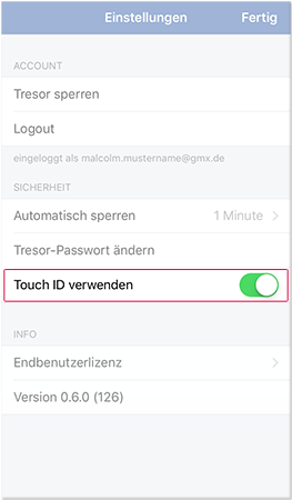 Touch ID verwenden