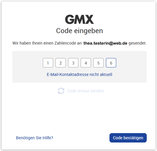 Code bestätigen