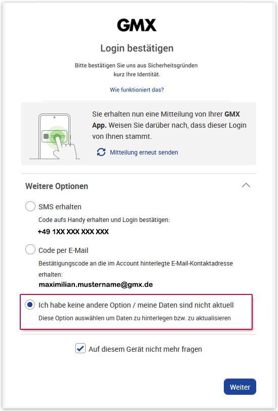 Nummer nicht aktuell