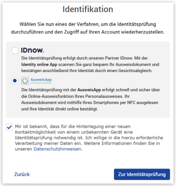 Option AusweisApp auswählen