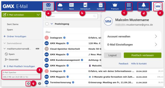Ihr Postfach in der Übersicht