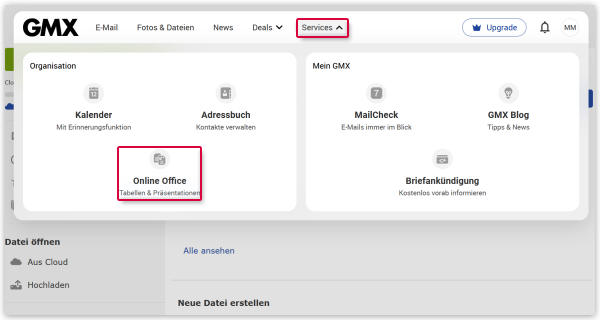 Online Office öffnen