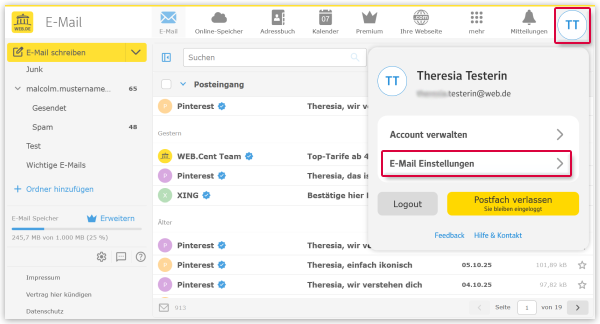 E-Mail-Einstellungen