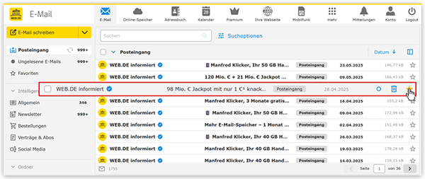 So markieren Sie eine E-Mail als "Favorit"