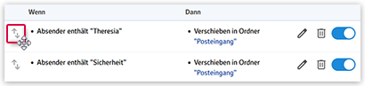 Priorität ändern