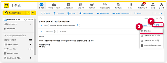 E-Mail drucken