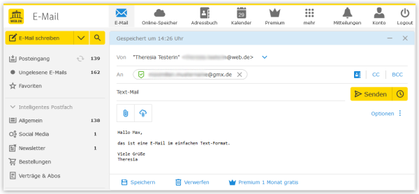 E-Mail im Text-Format