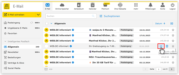 So markieren Sie eine E-Mail als "Ungelesen"