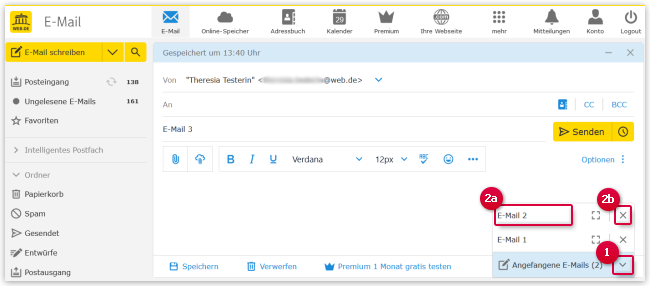 Schreiben Sie mehrere E-Mails gleichzeitig