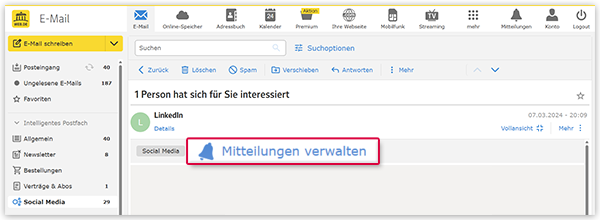 Benachrichtigungen verwalten