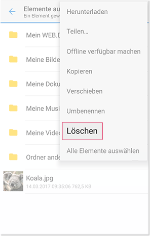 Element löschen