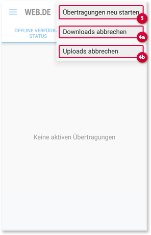 Upload- und Download-Status beeinflussen
