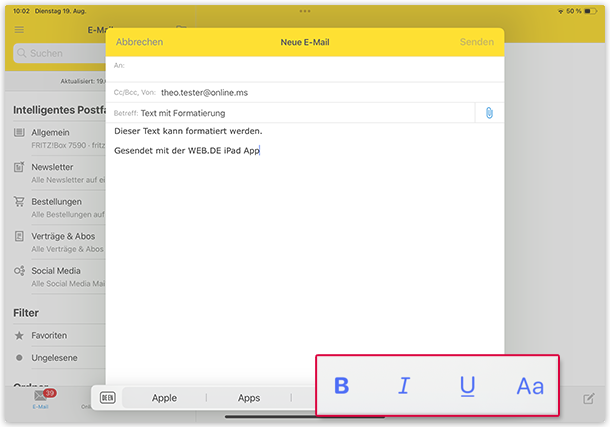 iPad Ansicht