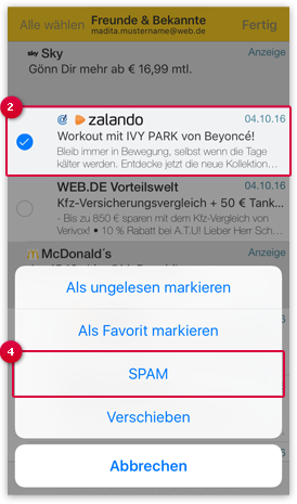 E-Mail als Spam markieren
