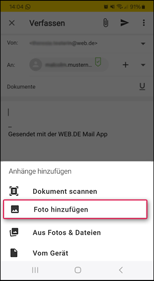 Dateianhang hinzufügen
