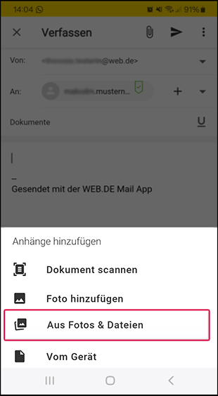 Dateianhang hinzufügen