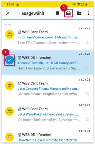 Mail als gelesen markieren