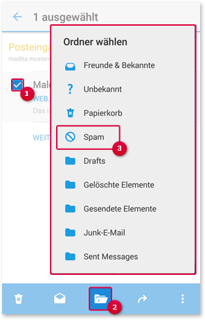 Mail als Spam markieren