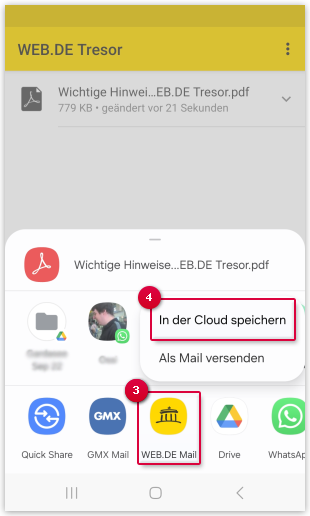 Tresor-Dateien in der Cloud speichern