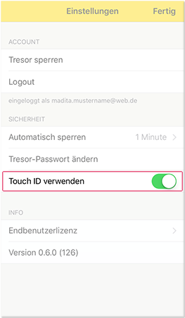 Touch ID verwenden