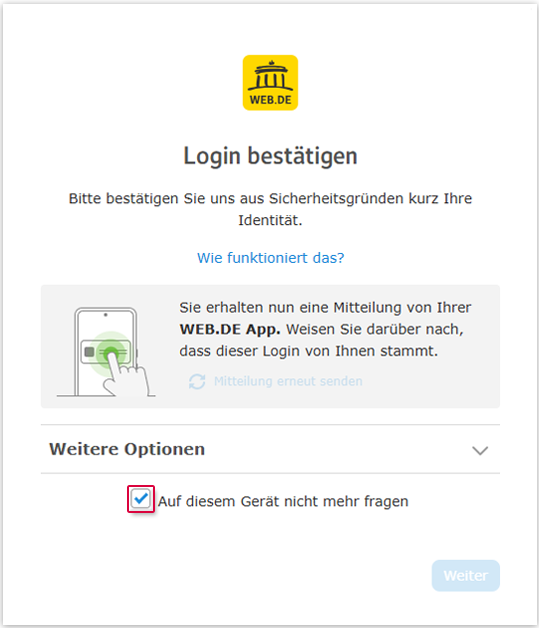 Auf diesem Gerät nicht mehr fragen