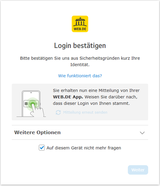 Auf diesem Gerät nicht mehr fragen