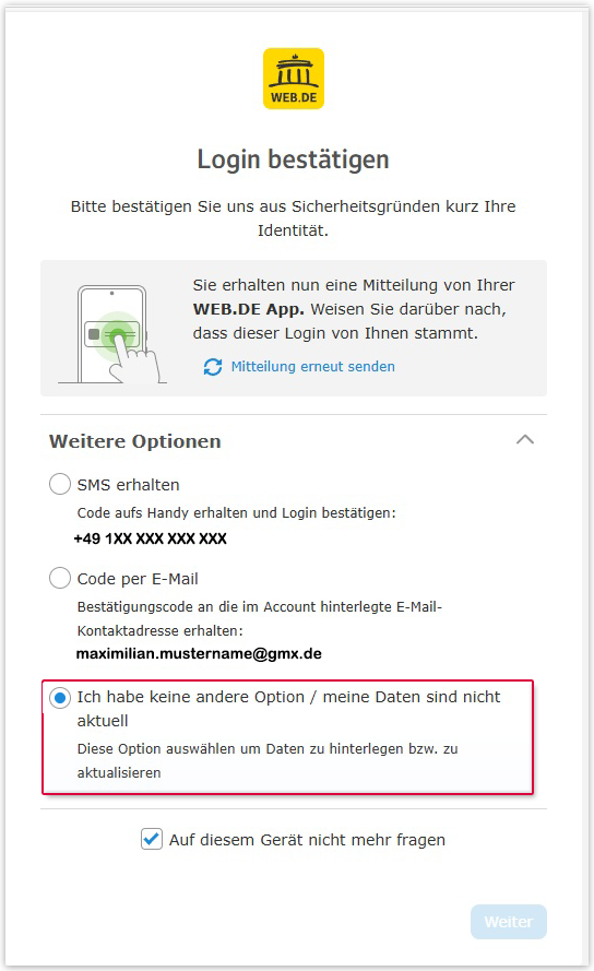 Nummer nicht aktuell