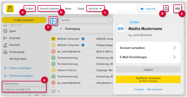 Ihr Postfach in der Übersicht