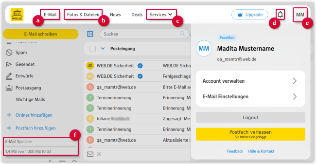Ihr Postfach in der Übersicht