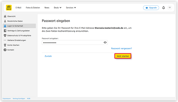 Passwort eingeben