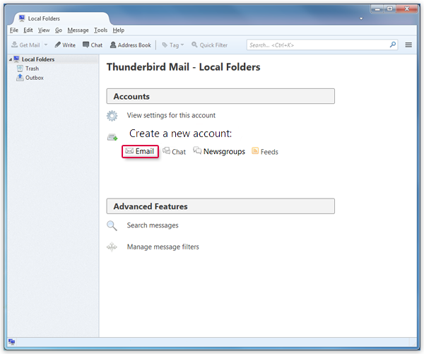 thunderbird add email account