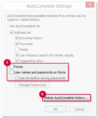 Deleting passwords