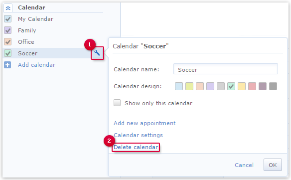 Deleting a Calendar