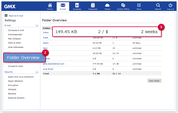 Opening the Folder Overview - GMX Support