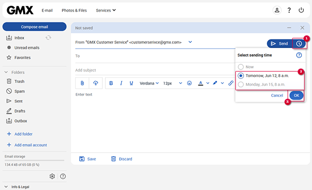 Send an email at a later time.
