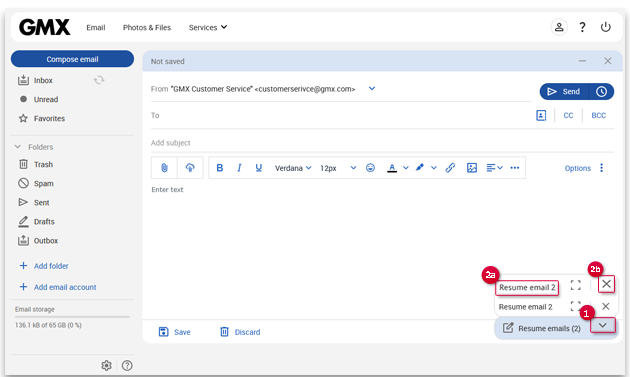 Edit up to 5 email at the same time