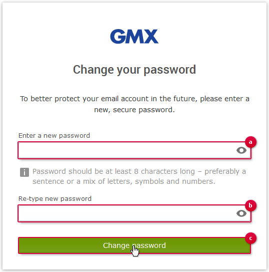 Screenshot: Change Password