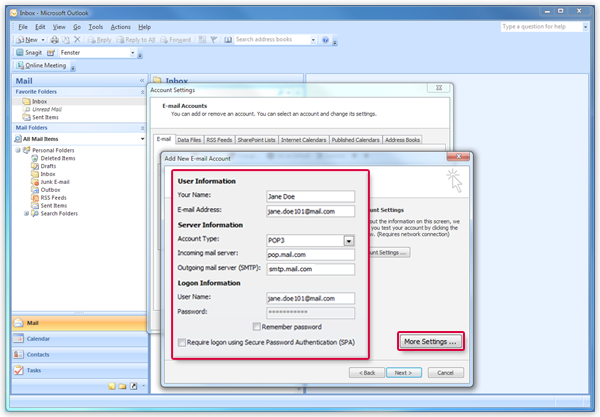 Setting Up Outlook POP3 Setting Up Outlook POP3