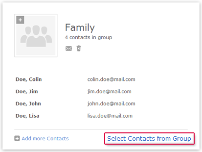 Selecting contacts from a group