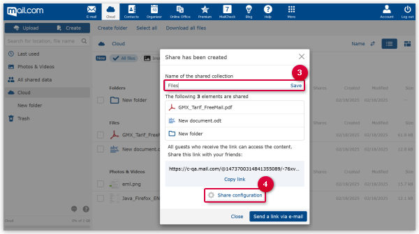 Edit share of multiple files