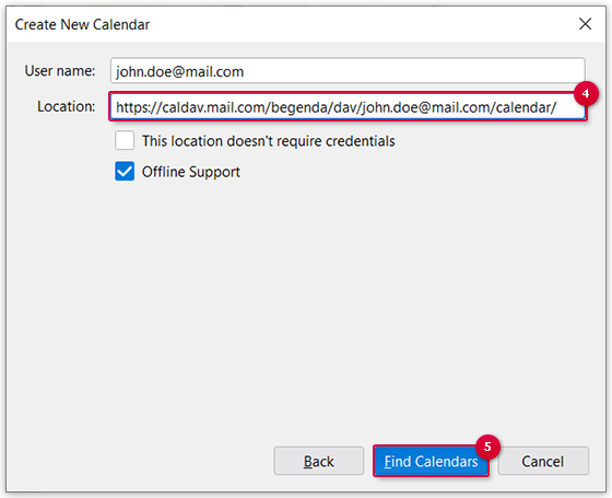 Configure the synchronization with Mozilla Thunderbird