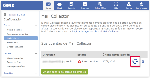 Reactivate Mail Collector