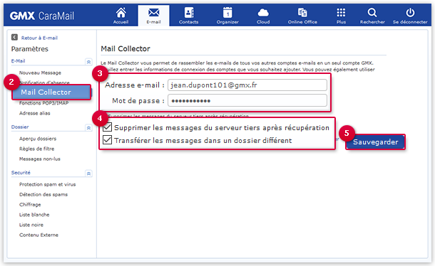 Configurer un Mail Collector POP3
