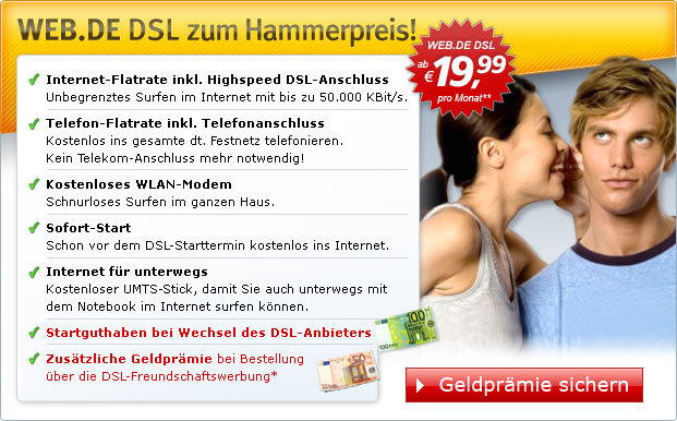 WEB.DE DSL zum Hammerpreis!